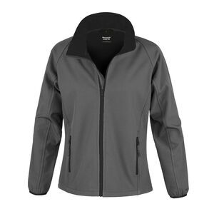 Result Core Womens/Ladies Soft Shell Jacket / Charcoal/Black